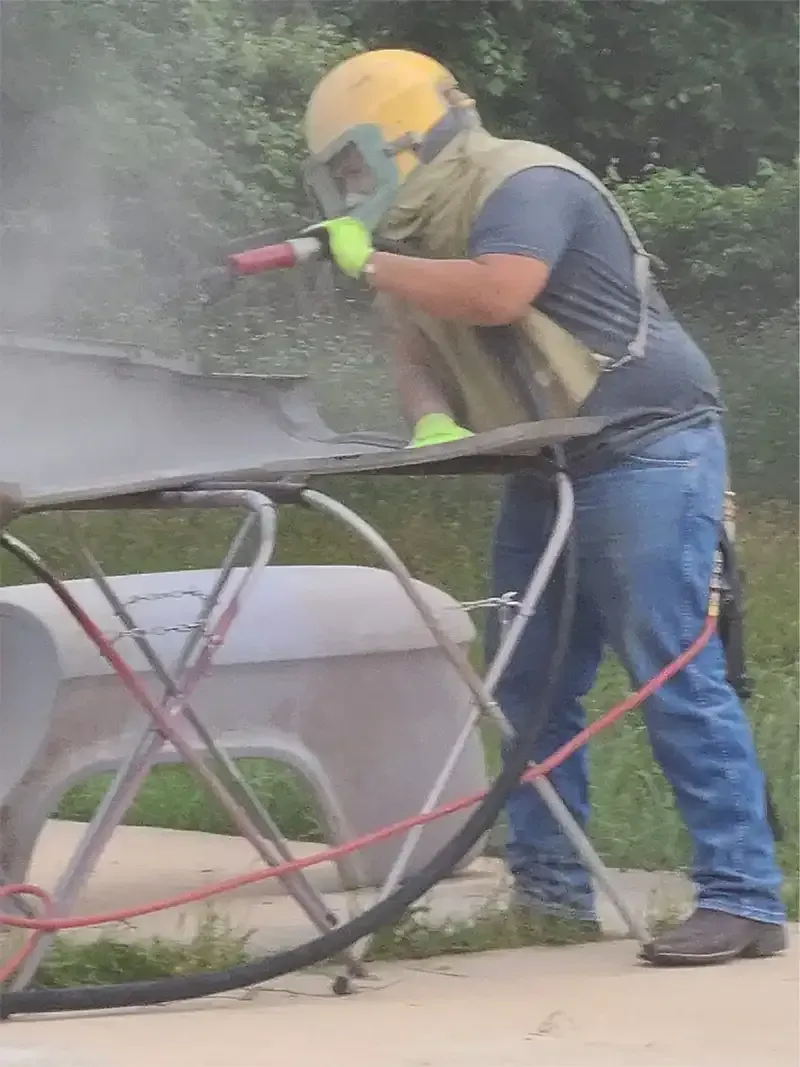 Industrial sandblasting project