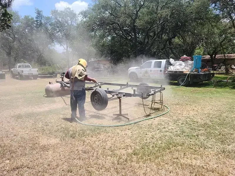 Industrial sandblasting project