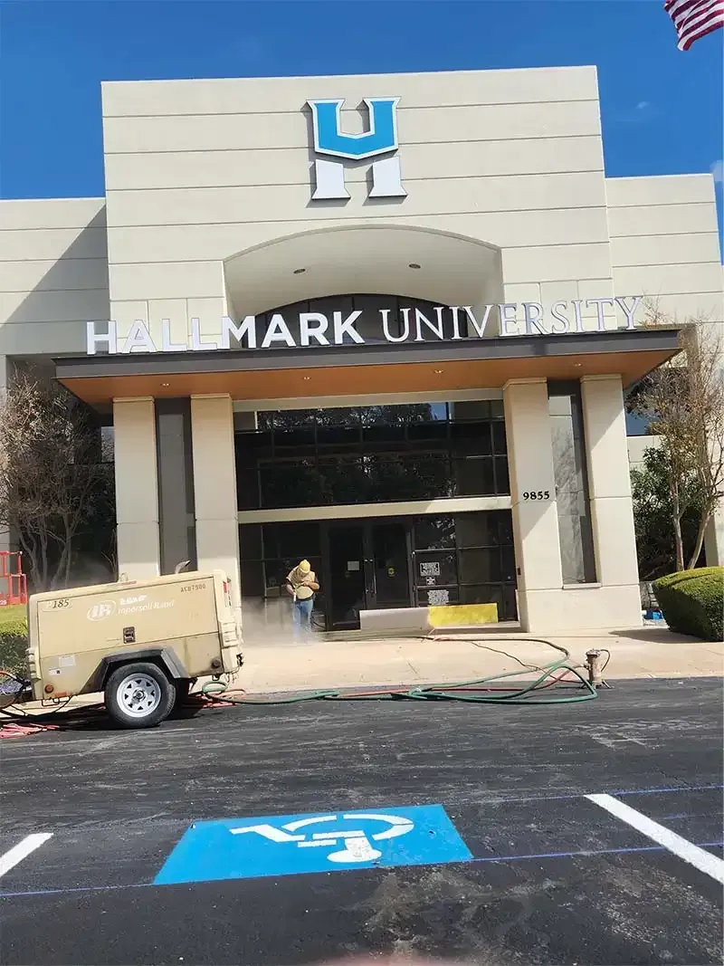 Commercial Work sandblasting project
