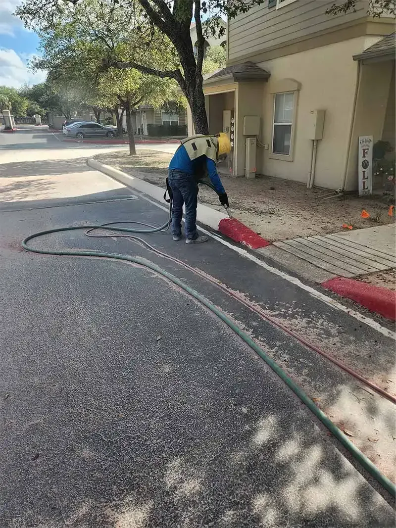 Residential sandblasting project