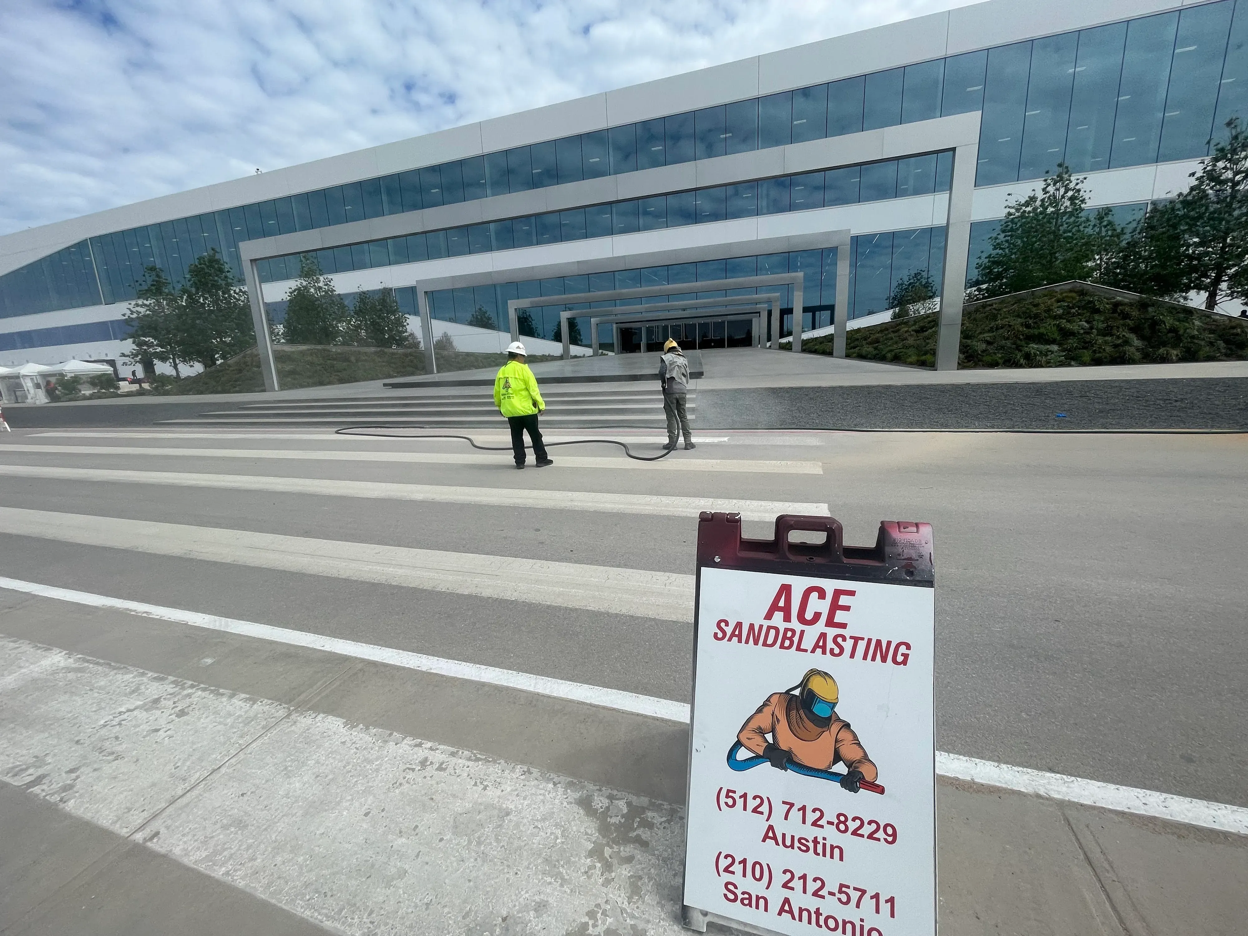 Commercial Work sandblasting project