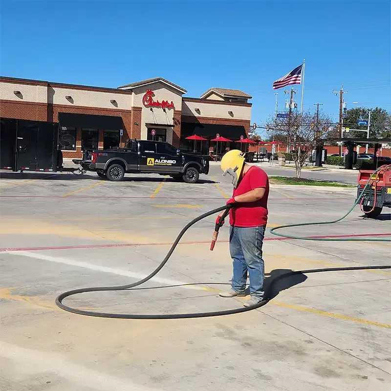 Commercial Work sandblasting project