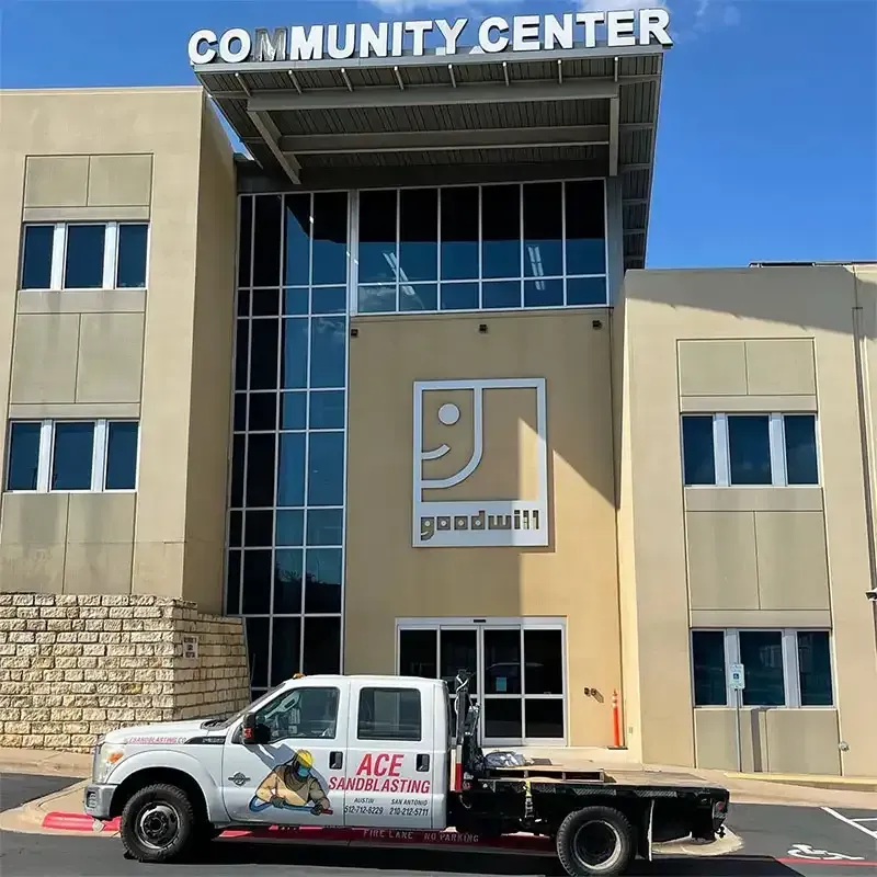 Commercial Work sandblasting project