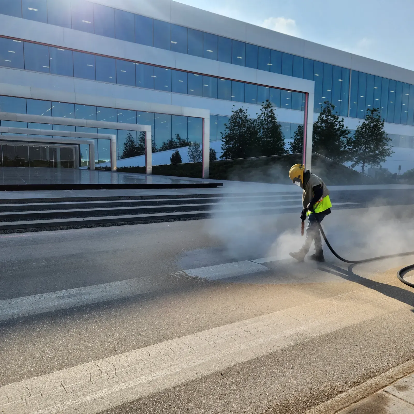 Commercial Work sandblasting project