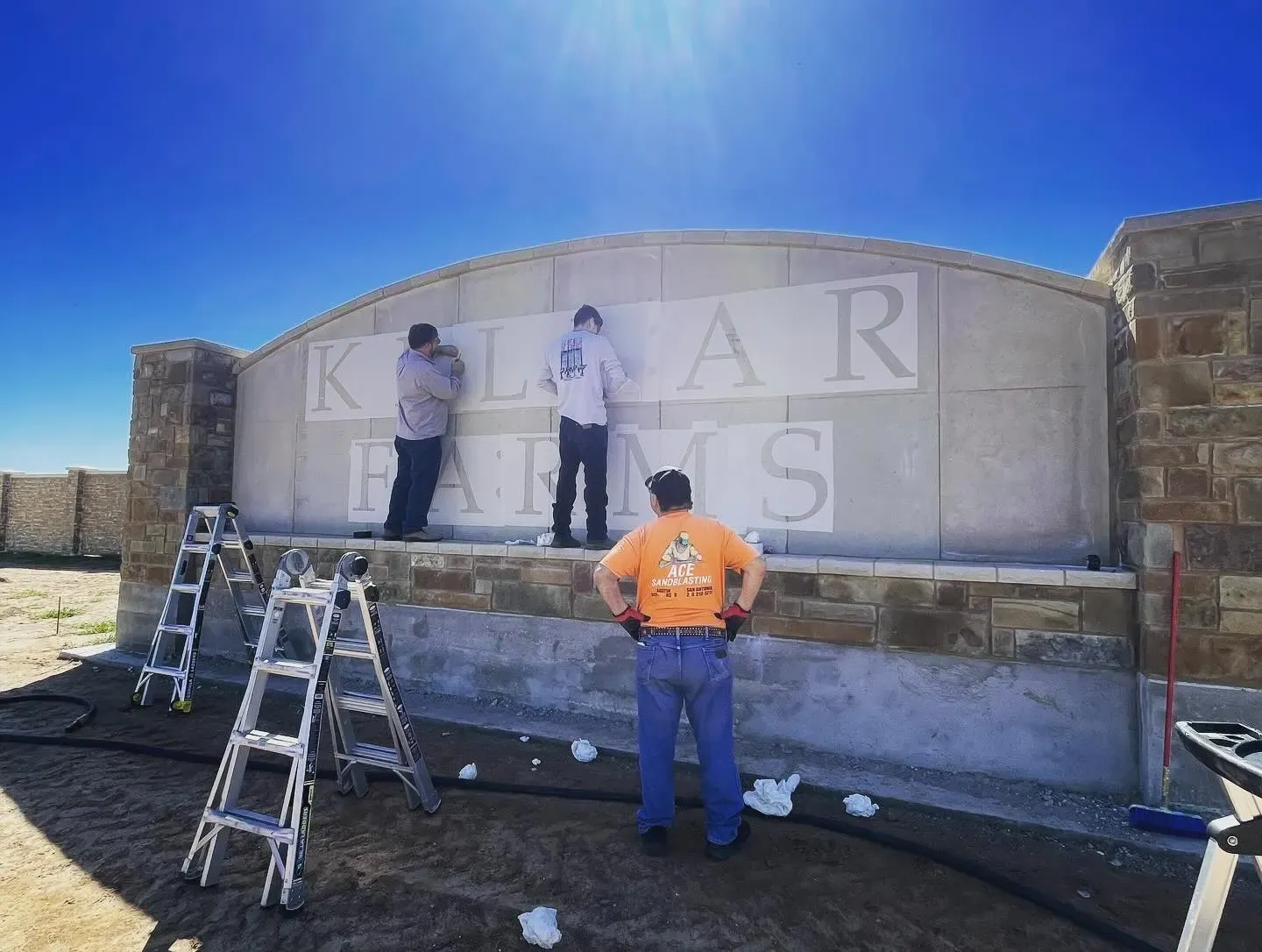 Commercial Work sandblasting project