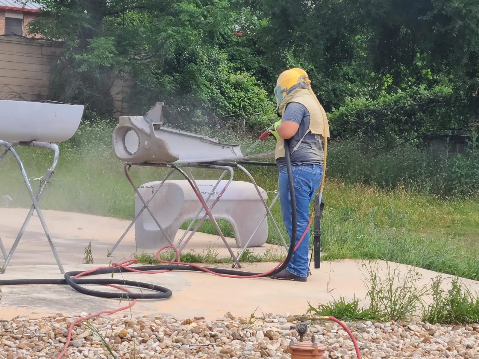 Industrial sandblasting project