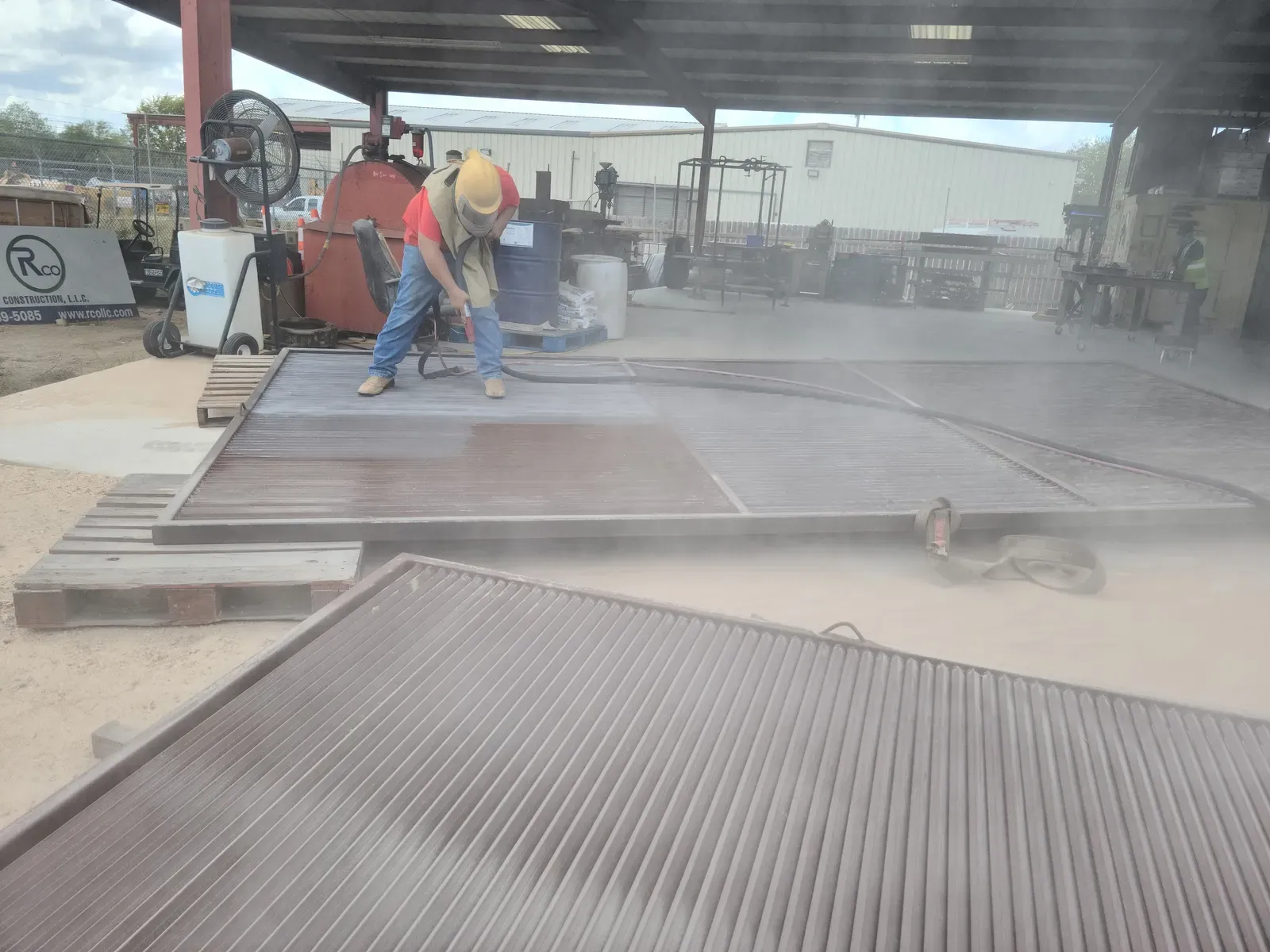 Industrial sandblasting project