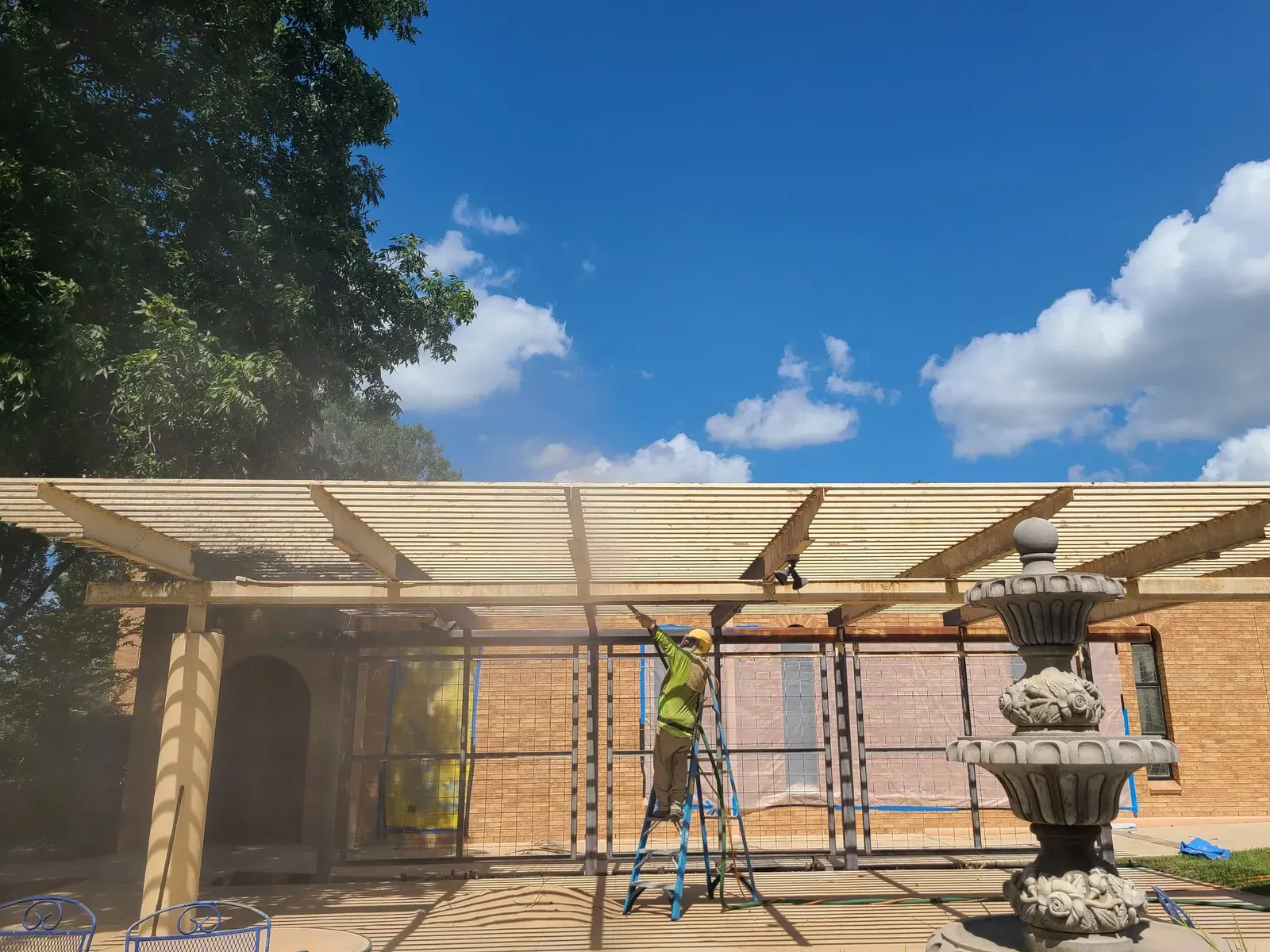 Residential sandblasting project