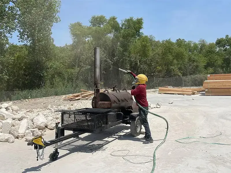 Industrial sandblasting project