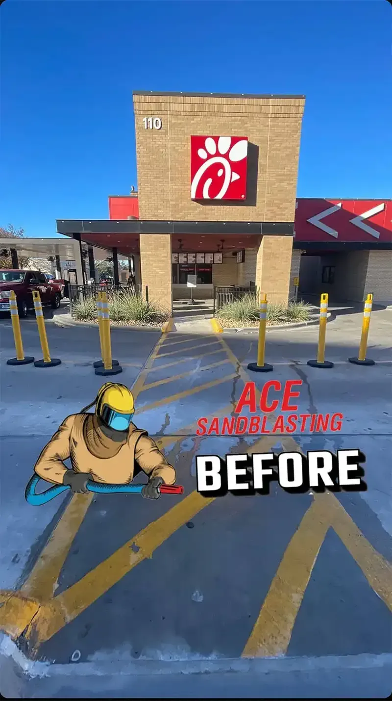 Commercial Work sandblasting project