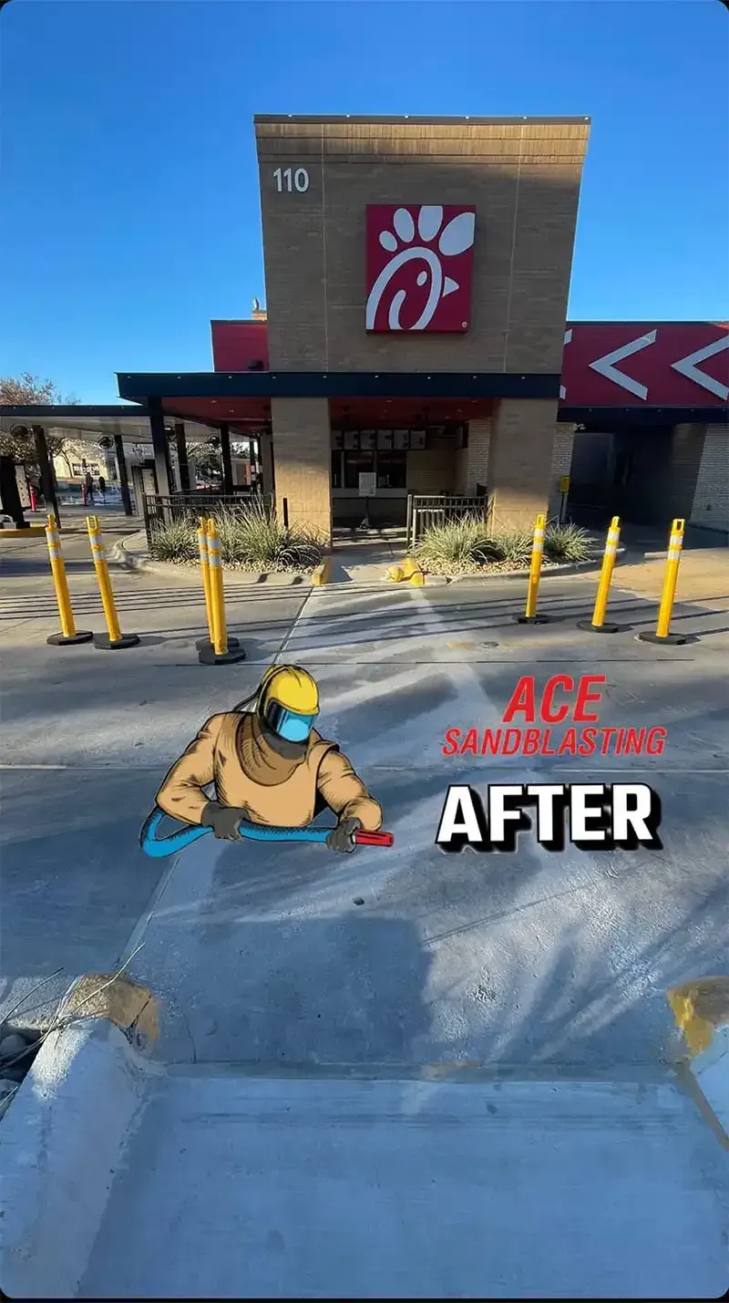 Commercial Work sandblasting project