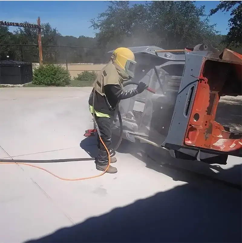 Industrial sandblasting project